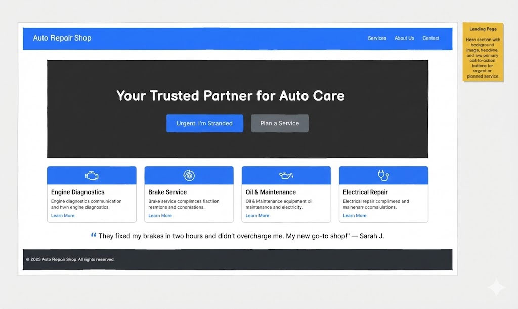 Contact us landing page