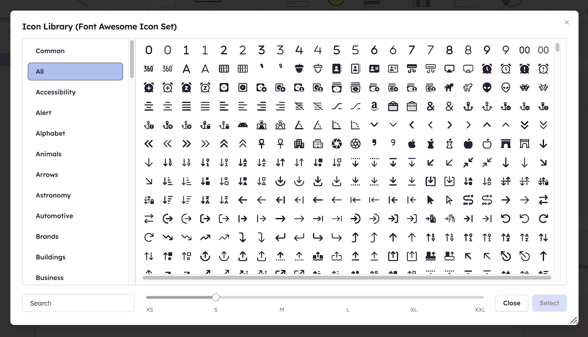 Icon dialog