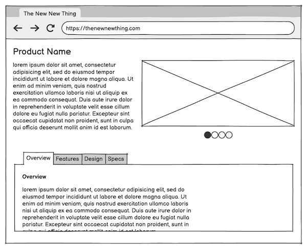 Tabs in wireframe