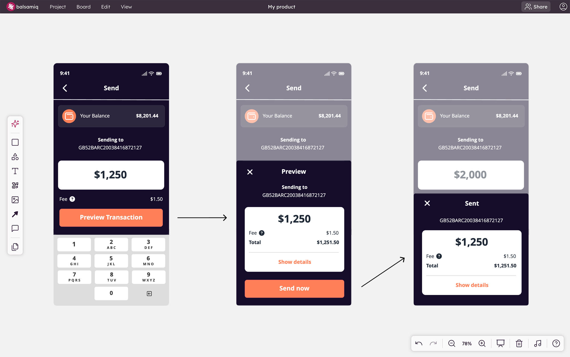 Banking app user flow